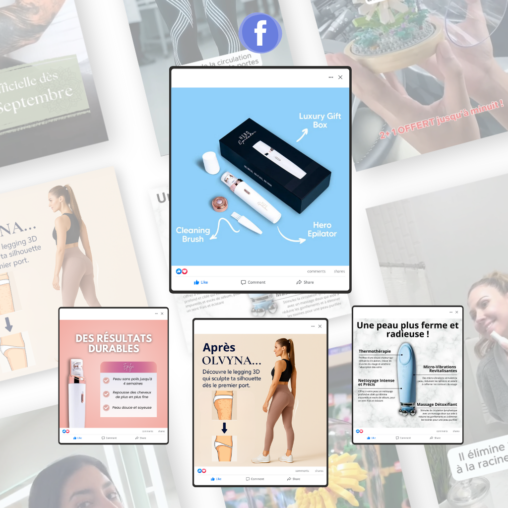 Facebook Ads Package Testing - 4 Publicités Photos sur 1 Produit